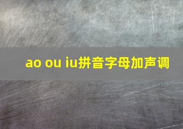 ao ou iu拼音字母加声调